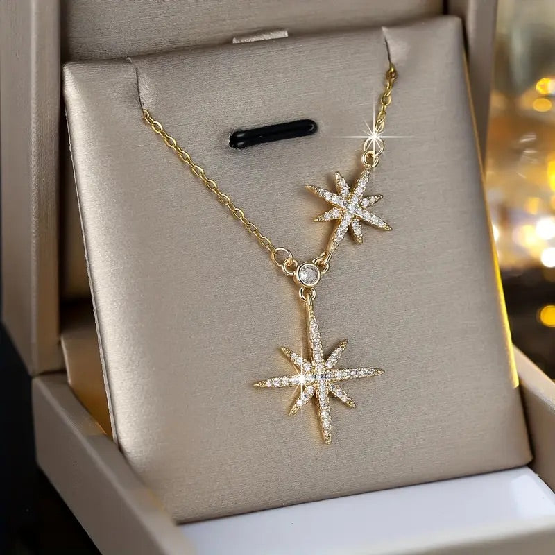 3-teiliges Schmuck-Set mit achteckigem Stern