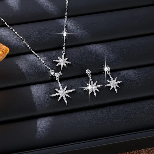 3-teiliges Schmuck-Set mit achteckigem Stern