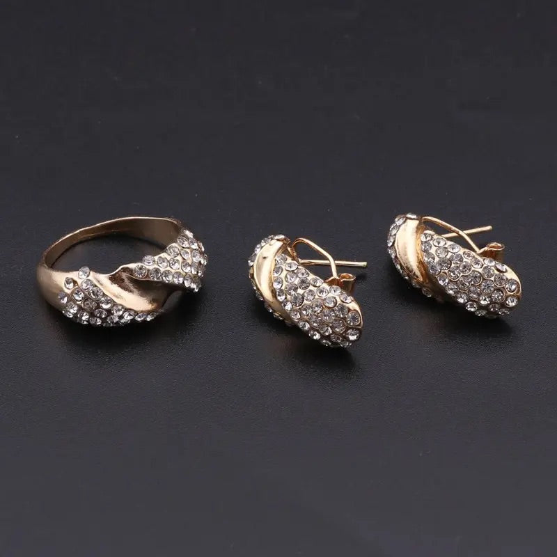 4-teiliges elegantes Strass-Schmuckset
