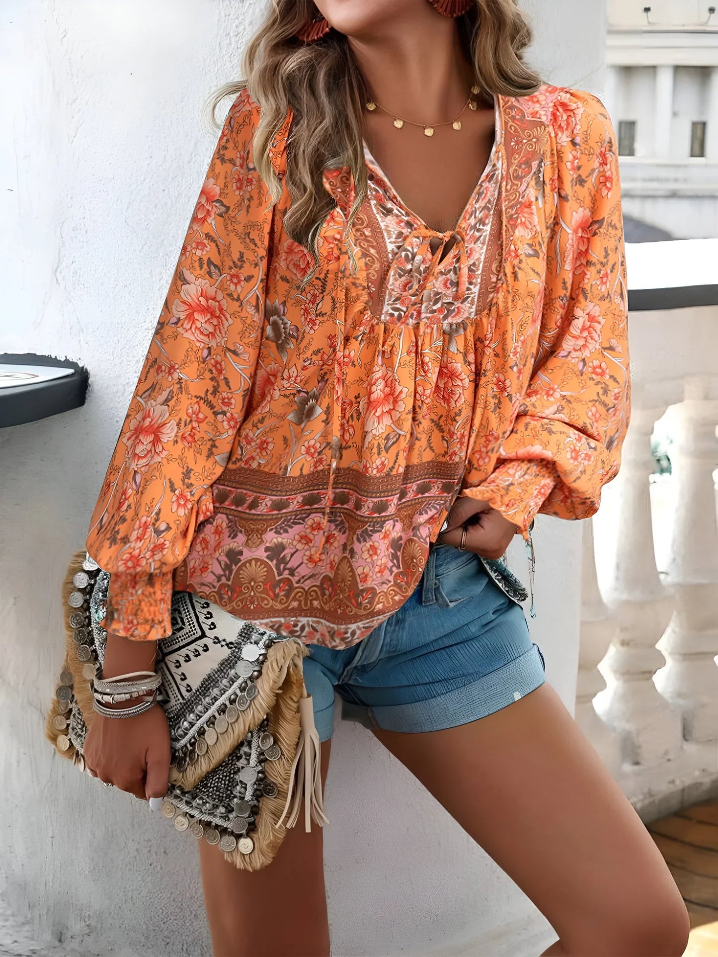 Anita | Elegante linneblus in Ibiza-stijl