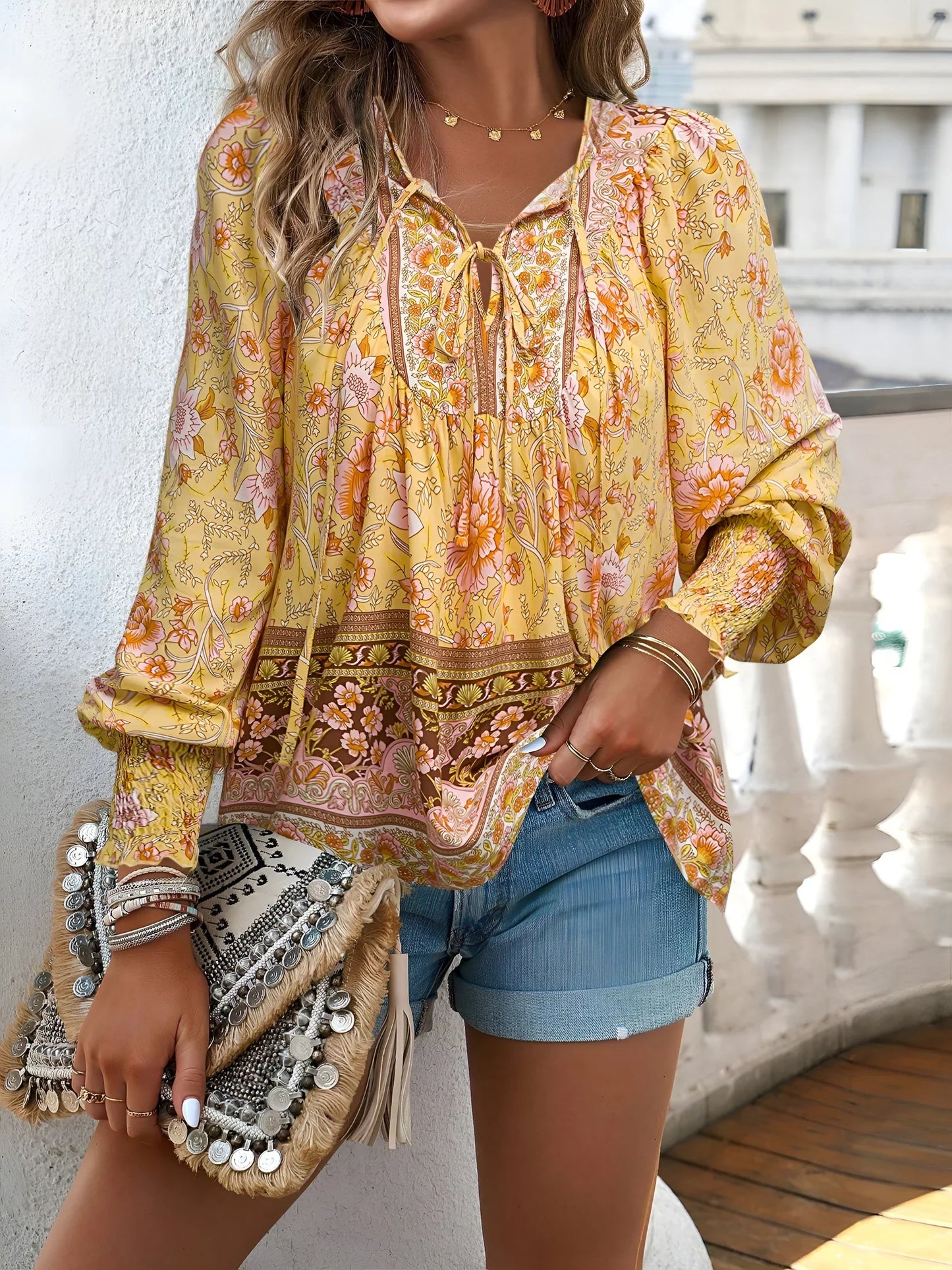 Anita | Elegante linneblus in Ibiza-stijl